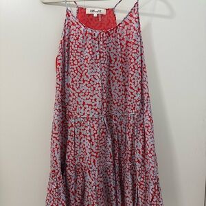 Diane Von Furstenberg Red and Light Blue Dress